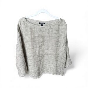 Eileen Fisher Light Gray/Beige Women's Blouse